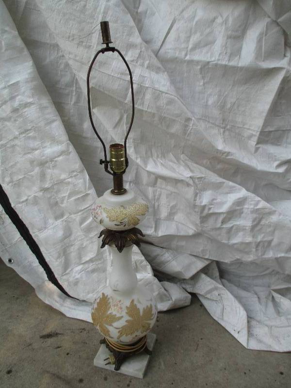 lot 28 image: vintage glass lamp base ...