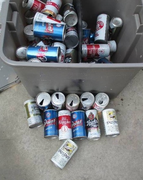lot 30 image: large bin of collector vintage beer...