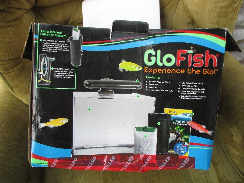 lot 51 image: damaged package glow fish aquarium ...