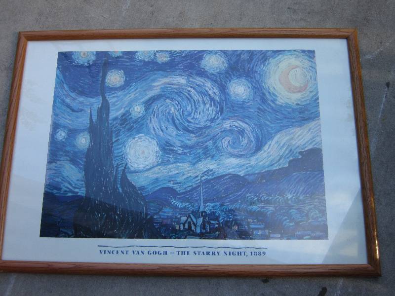 lot 122 image: Vincent Van Goh Starry Night print,...