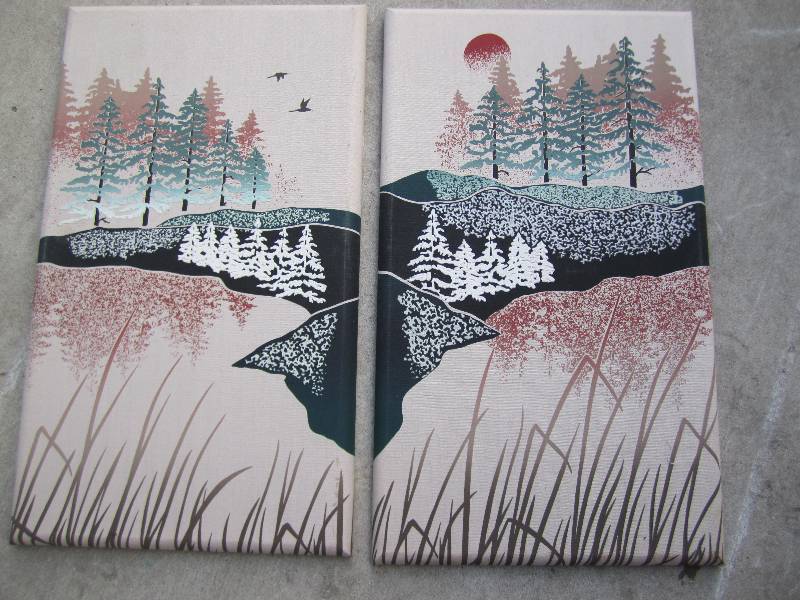 lot 126 image: Nature scene art, each is 24 x 14...