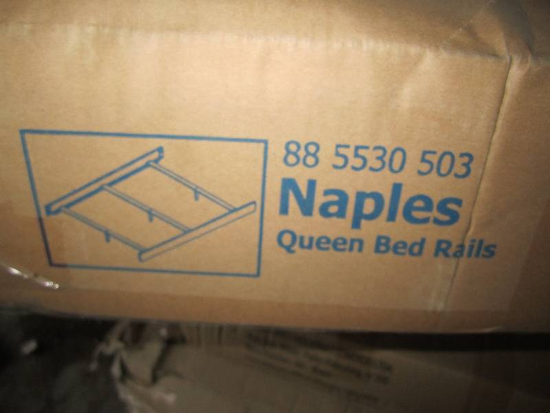 lot 131 image: Naples Queen bed frame in white woo...