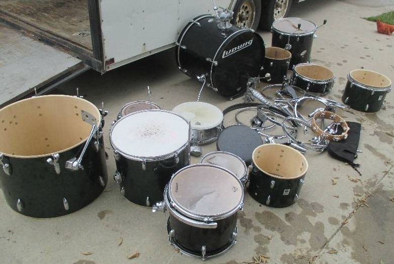 lot 59 image: Drum set, mainly Ludwig parts.  Som...