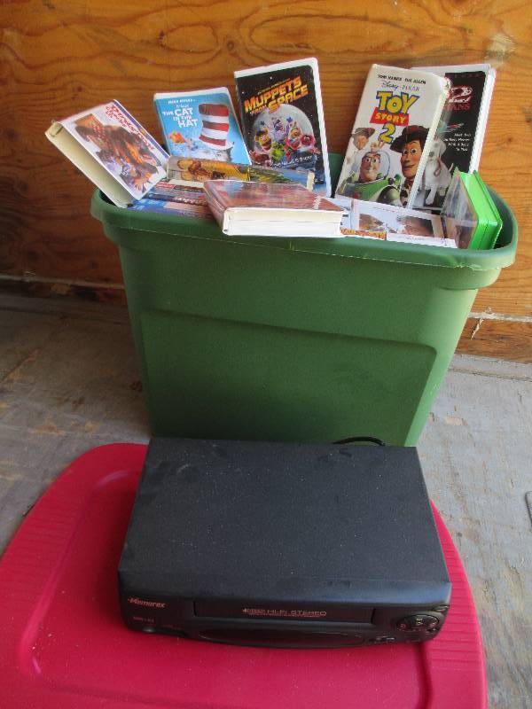lot 94 image: Large plastic tote of kids movies, ...