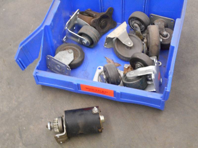 Tote Of Misc Caster Wheels & 12Volt...