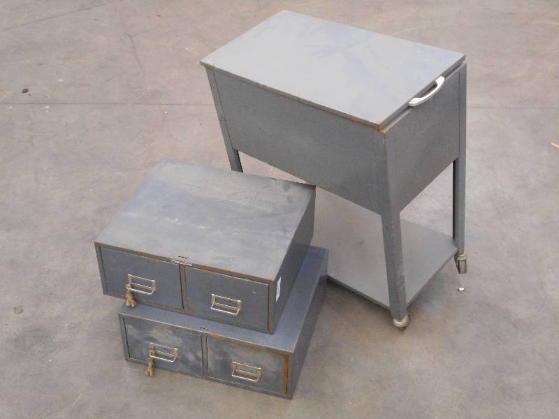 (2) 2-Drawer Storage Bins & (1) Ste...