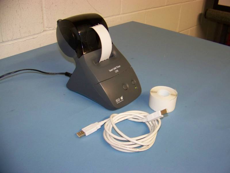 lot 44 image: Seiko, Smart Label Printer w USB Connection Cable, Power Supply and Full Roll of Tape  Stickers