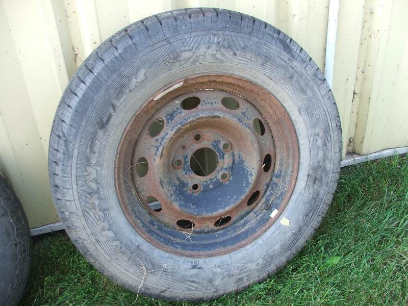 lot 16 image: Unused P24570R17 Goodyear Wrangler SR-A on 5 bolt steel rim