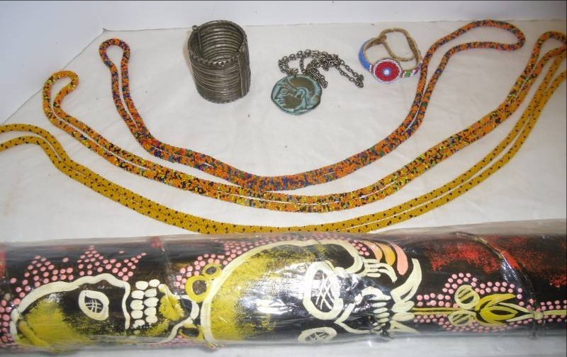 Vintage Native Jewelry and Rain Stick