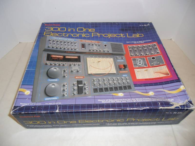 Old to New Electronics - Radio Shack 300 in One Kit, Big Boy Speaker, HeNe Laser Light