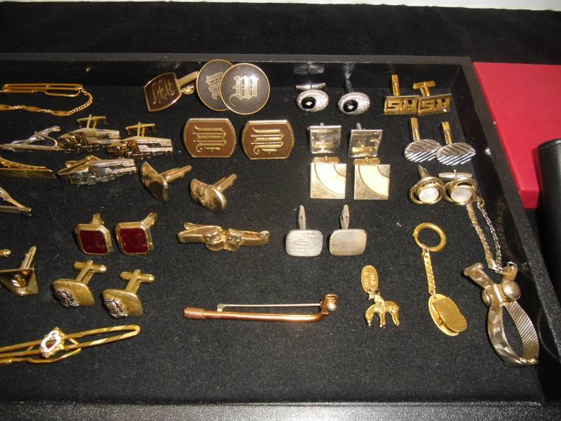 Mens Jewelry Cuff Links Tie Bars and Wallet
