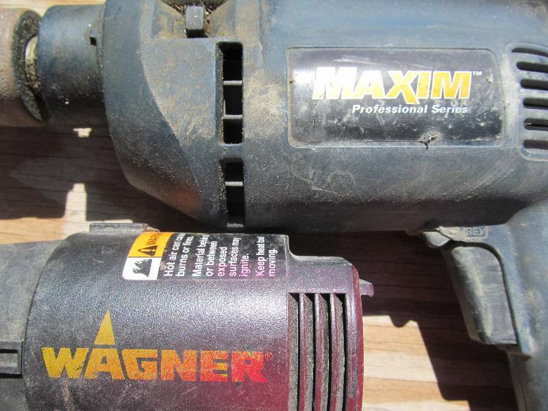 lot 37 image: Lot of Maxim Drill and Wagner Heat Gun