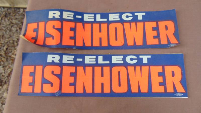 lot 60 image: Re-elect Eisenhower Bumpersticker