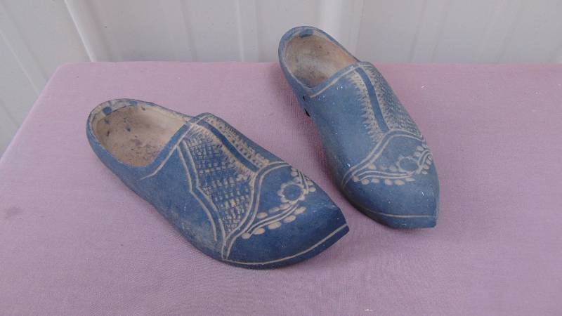 lot 79 image: Vintage Wooden Shoes