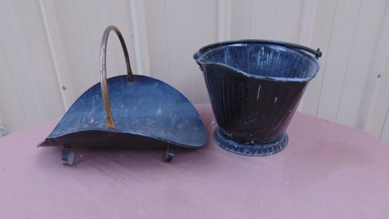 lot 108 image: Wood Basket and Ash Bucket