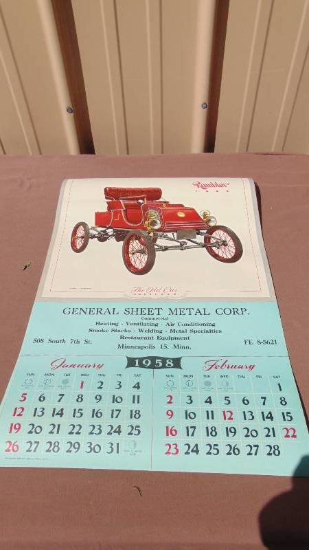 lot 239 image: 1958 Old Car Calander