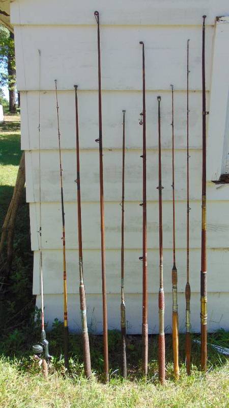 lot 254 image: Antique Wood Fishing Rods