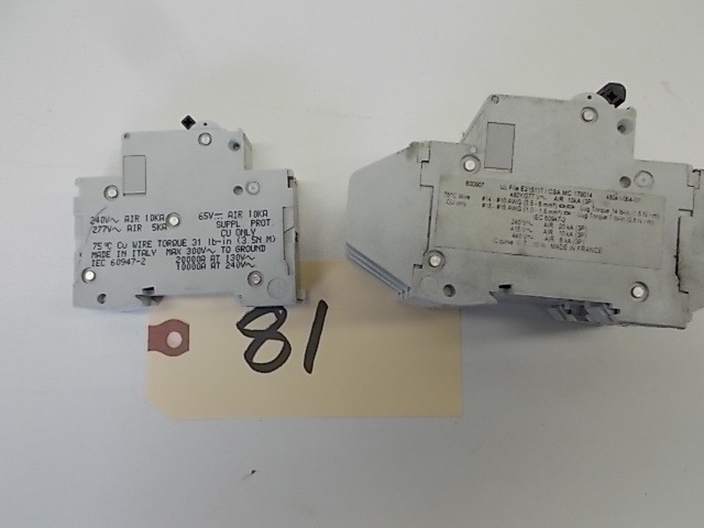 (1) Each Merlin Gerin C10a & C32a B...