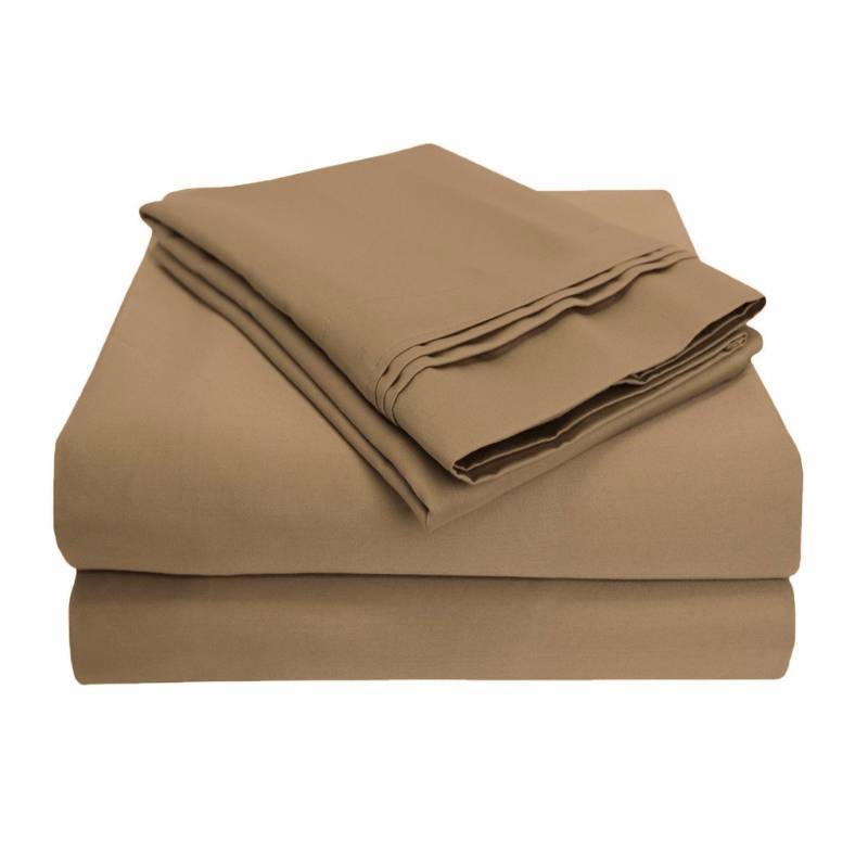 Impressions 1000 Thread Count Premium Egyptian Cotton, Full Bed Sheet Set, Single Ply, Solid, Taupe