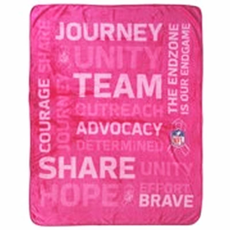 NFL Pink Silk Throw Blanket Annual Screening Saves Lives 55x70