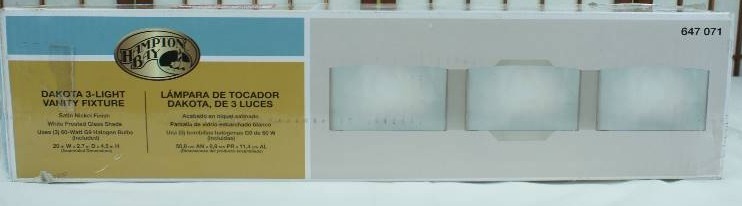 Hampton Bay Dakota 3-Light Satin Nickel Bath Bar