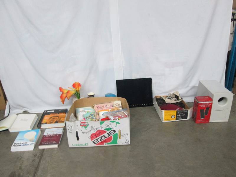 lot 33 image: Speakers, Books and Decorations