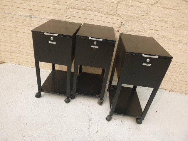 lot 149 image: 3 Metal Rolling File Cabinets