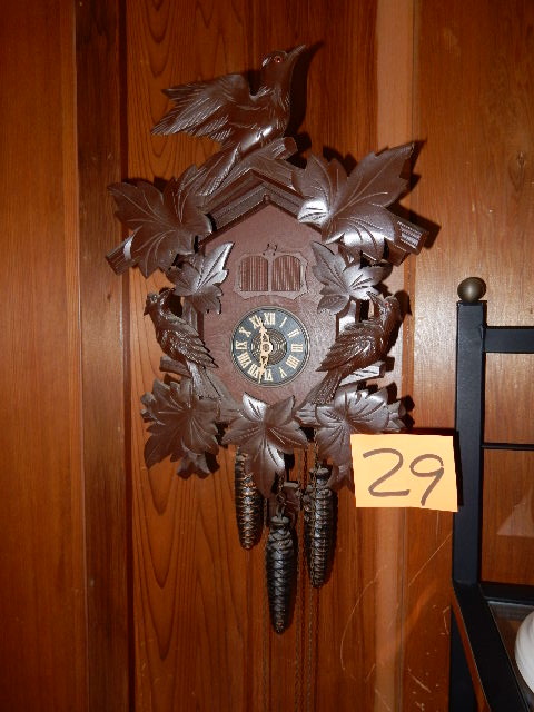 lot 29 image: GERMAN Cuckoo Clock. Swiss Musical Movement. Reus
