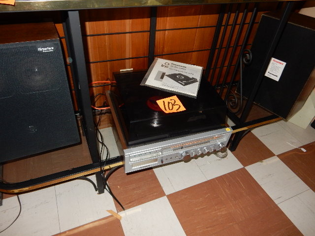 lot 103 image: Panasonic, Record player, 8Track tape player, AMFM Radio and Speakers