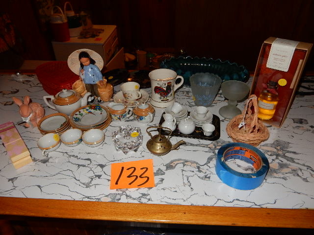 lot 133 image: Misc. Decorative items as pictured.. Includes 2  small tea sets