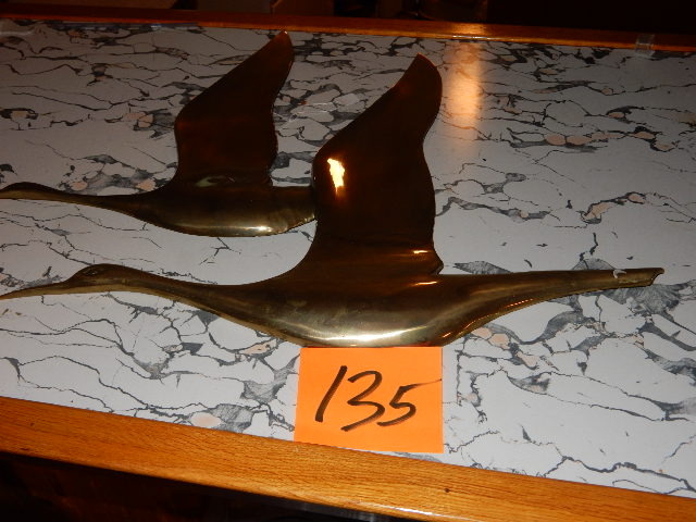 lot 135 image: Brass, Bird Wall hanging