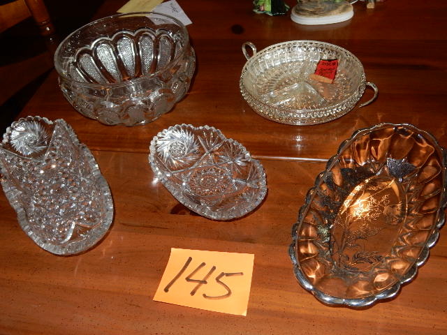 lot 145 image: 5 cut glass  serving dishes..