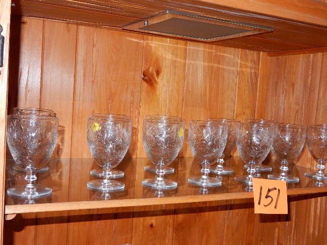 lot 151 image: Set of 12, Crystal water glasses.. Match lot 152