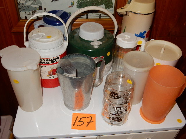 lot 157 image: Lot of Water Coolers and pitchers.. See pictures