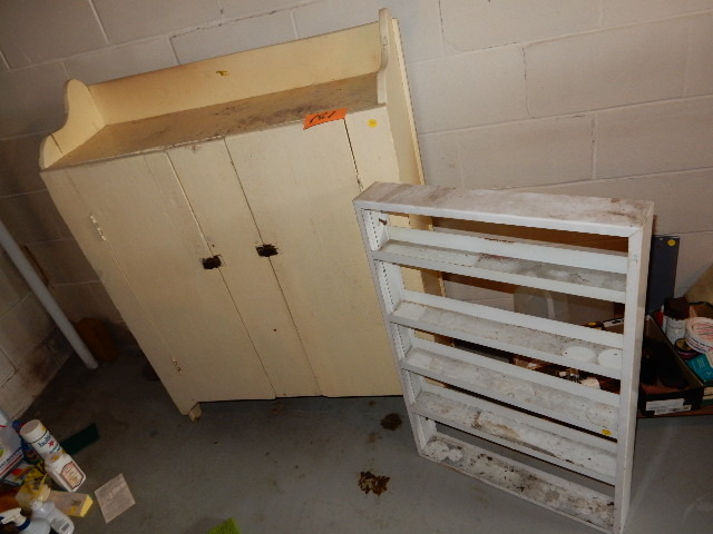 lot 181 image: Very old wooden Storage Cabinet with original latches