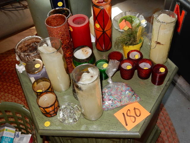 lot 180 image: Lot of Candles and Holders