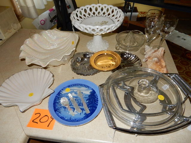 lot 209 image: Misc. Serving Dishes, Trivetts as pictured