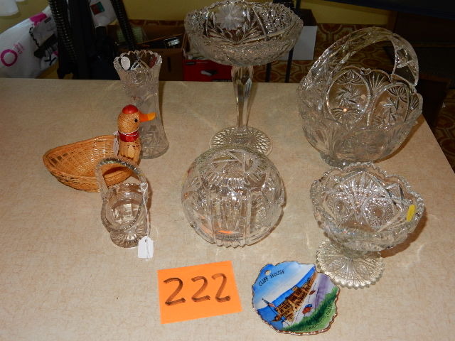 lot 222 image: Misc. Cut Glass serving items as pictured