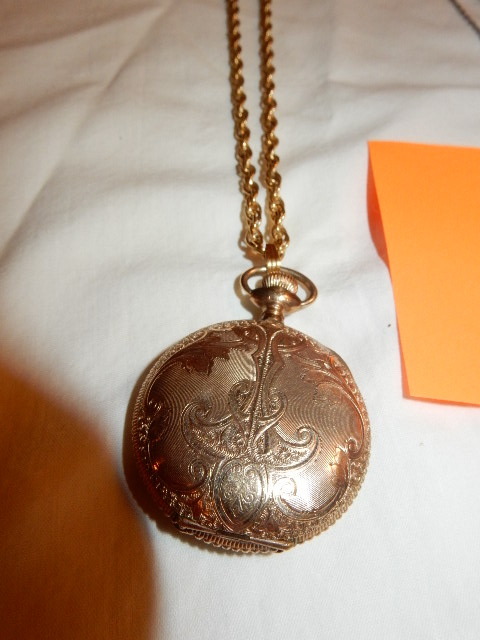 lot 1J image: Admiral Swiss Watch.. Pocket watch on Chain.  Gold Plated