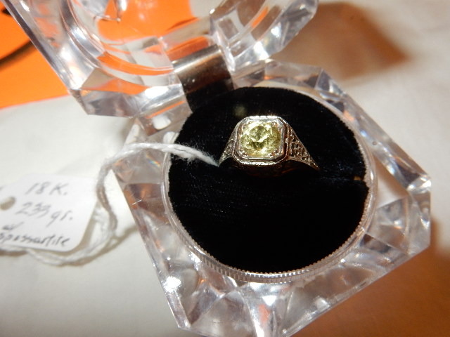 lot 1B image: Womens ring. 18 K Gold Ring 233 gr wspassartite