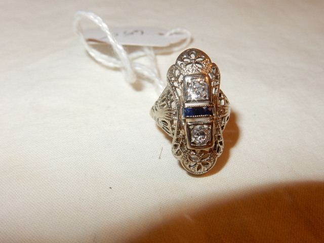 lot 1C image: Womens cocktail ring.. 2 full cut Brilliant