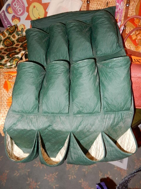 lot 242 image: Misc. woven bags,  cloth shoe caddy.. See closeups