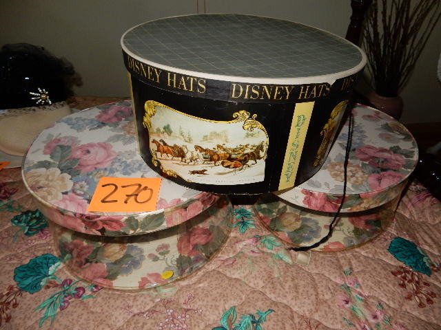 lot 270 image: 3 hat boxes and 2 smaller boxes