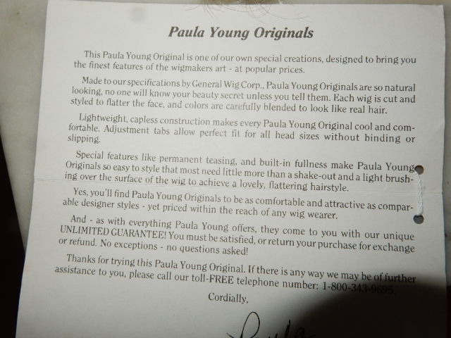 lot 275 image: Womens wig, Paula Young