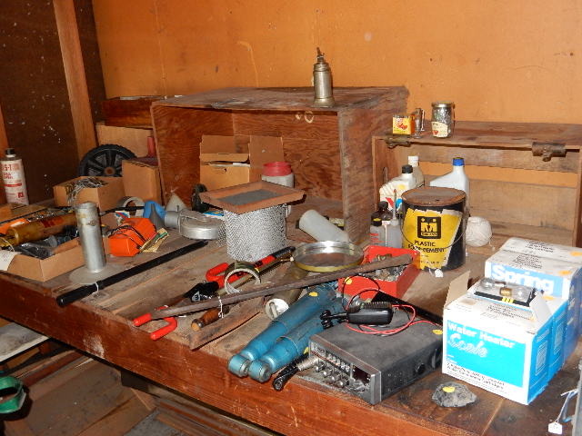 lot 291 image: Misc. items on the work bench.. Take it all..