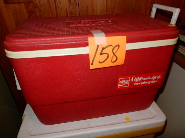 lot 158 image: 3, Coolers,, 1 Coke, 1, Coleman, 1 Igloo