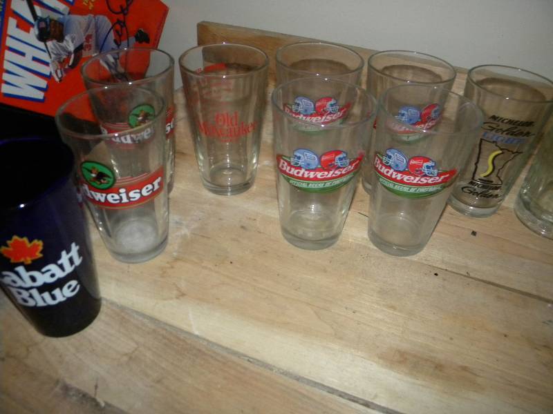 Collection of beer glasses
