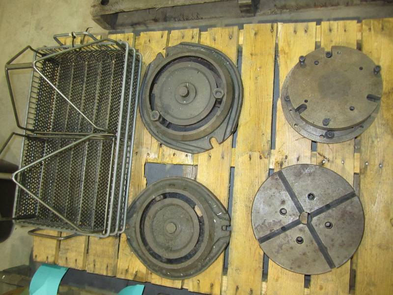 lot 72 image: skid lot  - misc. vise baases and f...