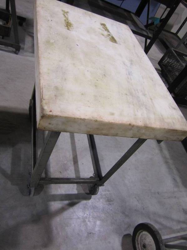 lot 79 image: heavy duty roller cart with stone p...