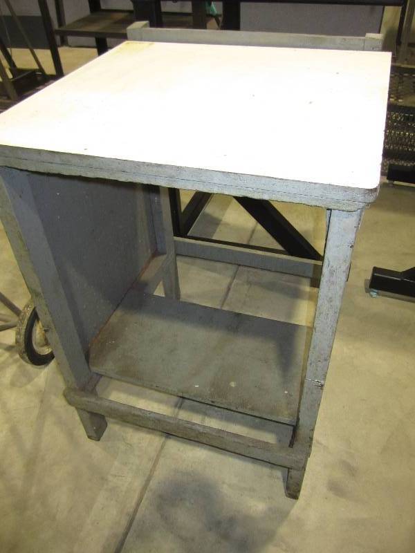 lot 80 image: wooden work bench 24 x 24 ...